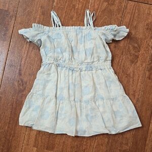 Zara Kids Blue and White Ruffle Top